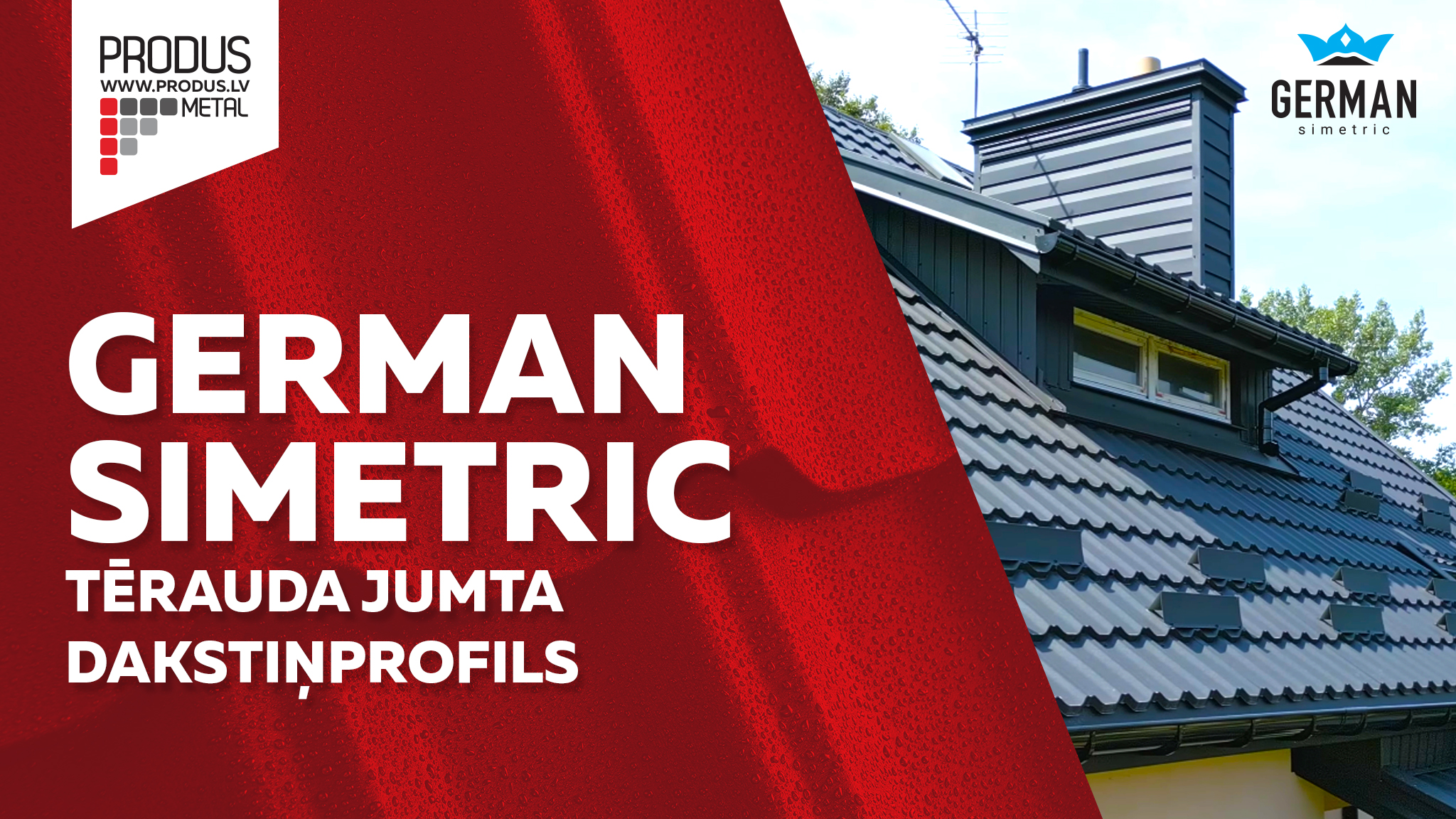 German Simetric Dakstiņprofils Moduļveida Jumtu segumi Tērauda jumts Metāla jumti Skārda jumti