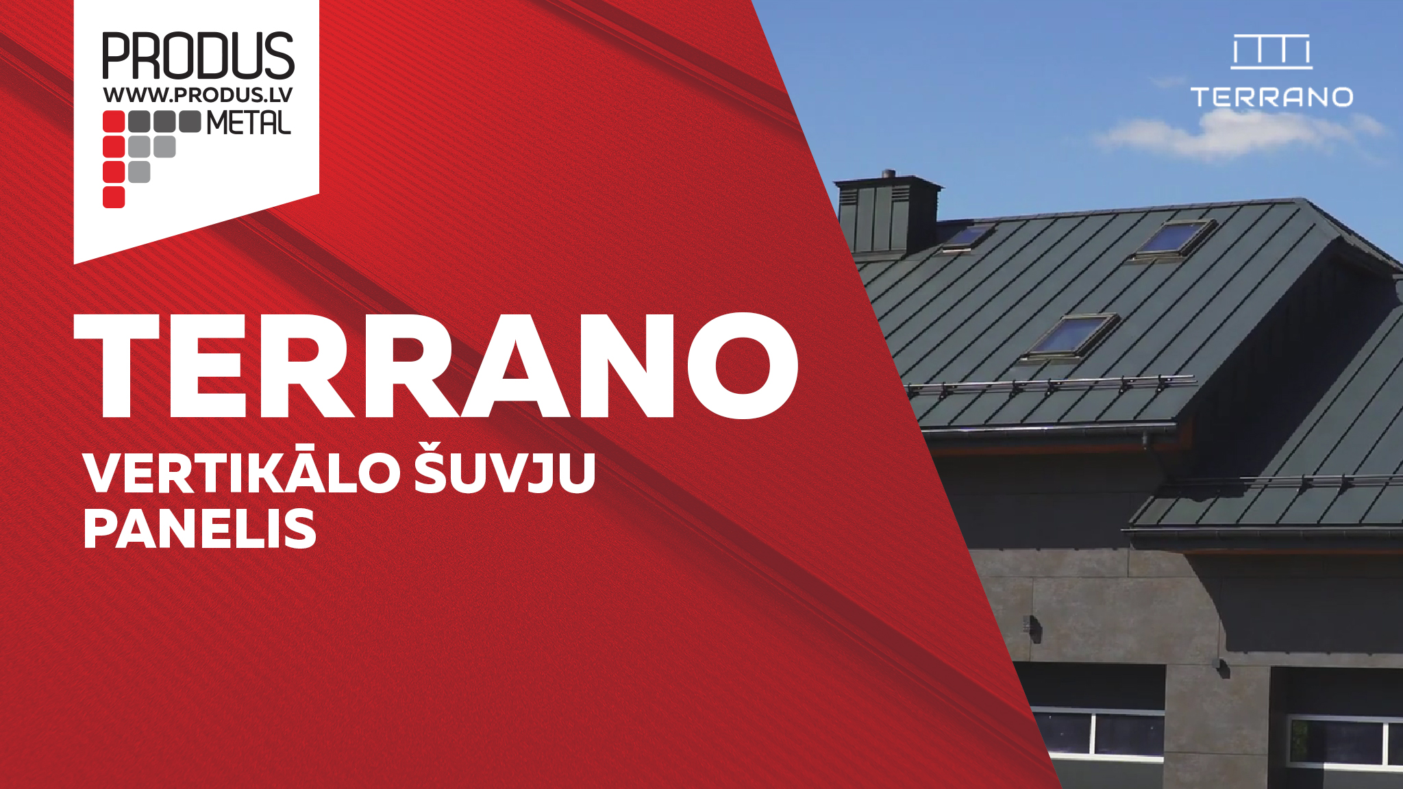  Terrano, metāla jumta panelis, jumta segums, tērauda jumts, profilēts jumts, jumta loksnes, jumti 