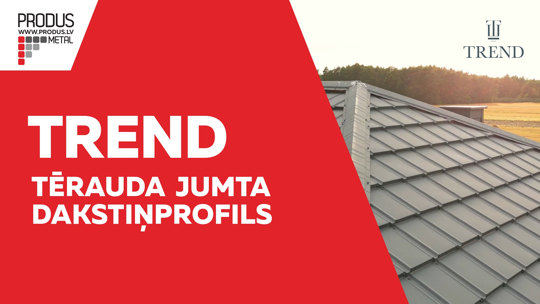 Plakanais moduļveida metāla jumta dakstiņš Trend. Dakstiņprofili, Dakstiņveida profili, Moduļi